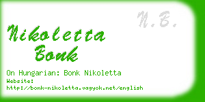 nikoletta bonk business card